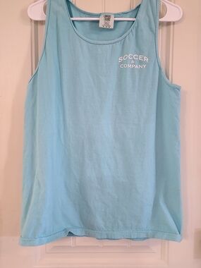 Comfort Colors Soccer & Company Light Blue Tank Top Size M